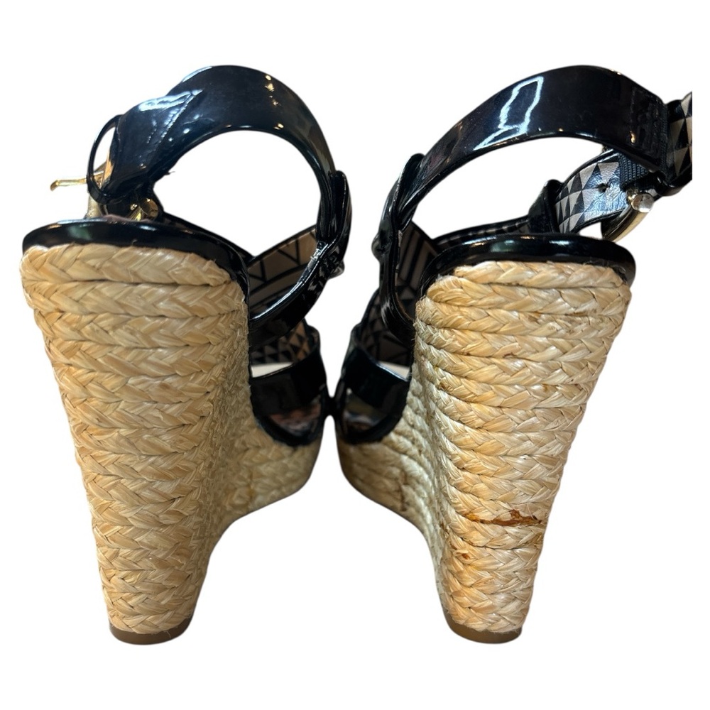 Jessica Simpson Catalina Black Patent Wedge Sandals - Picture 5 of 11